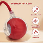 Interactive Dog & Cat Electric Active Toys, Smart Rolling Ball for Dogs & Cats, 360° Smart Automatic Rolling Pet Ball, Fast Moving Toy for Bored Indoor Kitty, Rechargeable(Red)