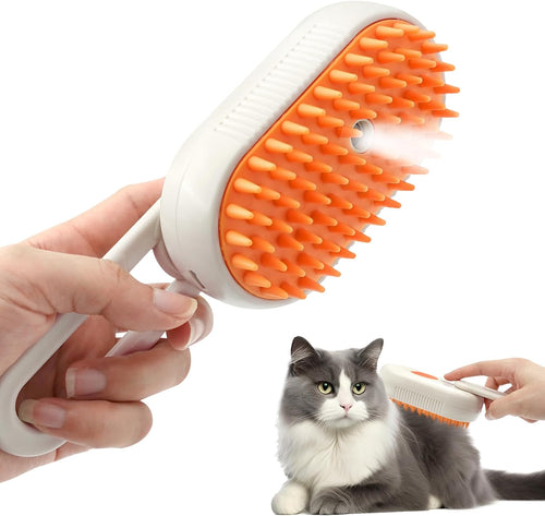 4 in 1 Rechargeable Pet Steam Brush, Portable Grooming Tool for Dogs and Cats, Removes Tangles & Loose Fur, Suitable for Short & Long-Haired Pets