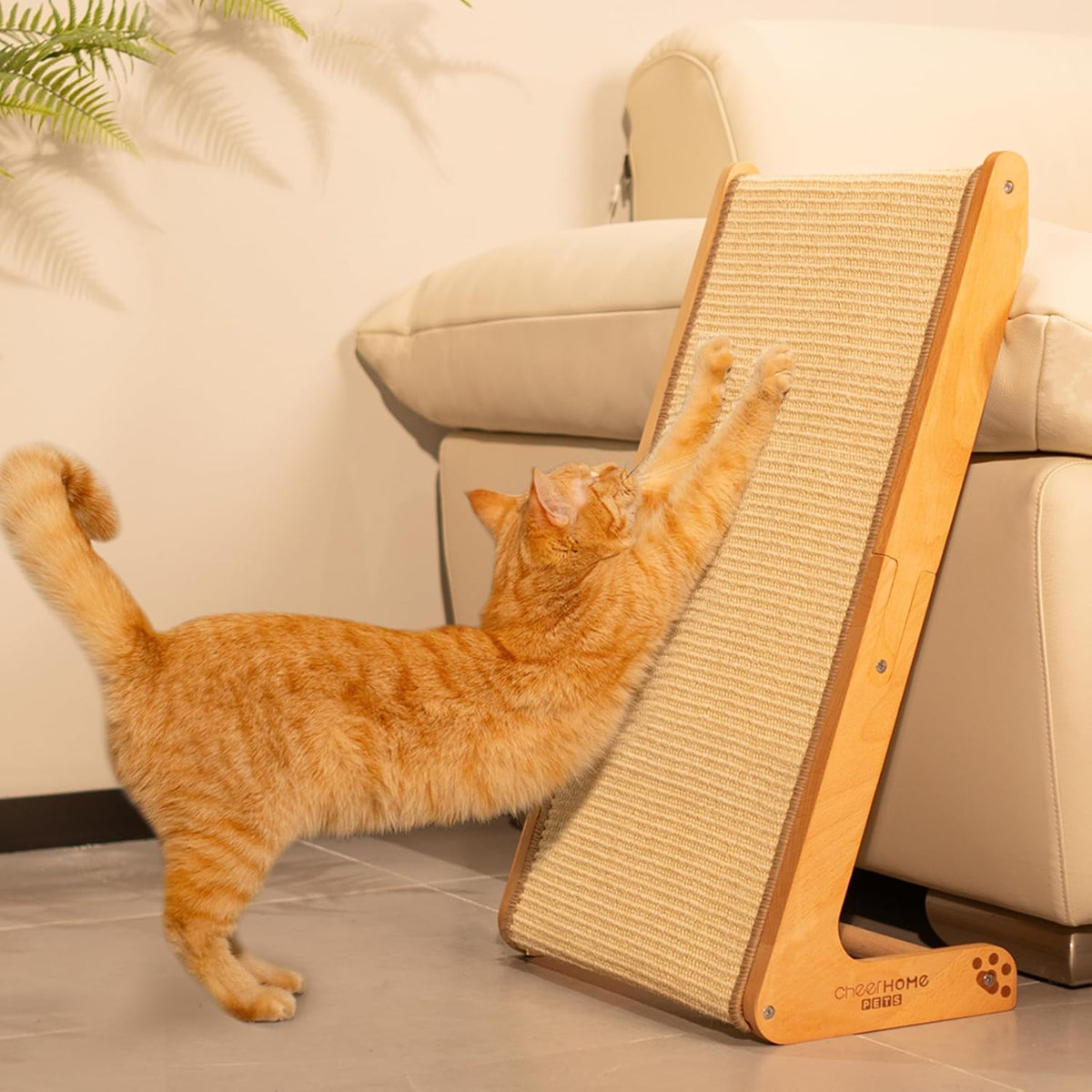 Petisia Wooden Sisal Cat Scratcher & Climbing Ramp