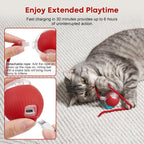 Interactive Dog & Cat Electric Active Toys, Smart Rolling Ball for Dogs & Cats, 360° Smart Automatic Rolling Pet Ball, Fast Moving Toy for Bored Indoor Kitty, Rechargeable(Red)