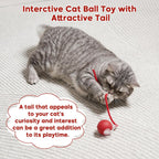 Interactive Dog & Cat Electric Active Toys, Smart Rolling Ball for Dogs & Cats, 360° Smart Automatic Rolling Pet Ball, Fast Moving Toy for Bored Indoor Kitty, Rechargeable(Red)